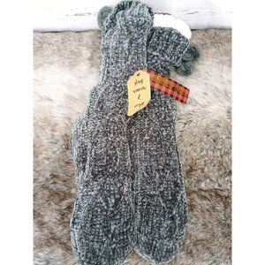 Gray Simply Southern Camper Socks With Pom Poms & Non-Slip Soles Plush Lining On